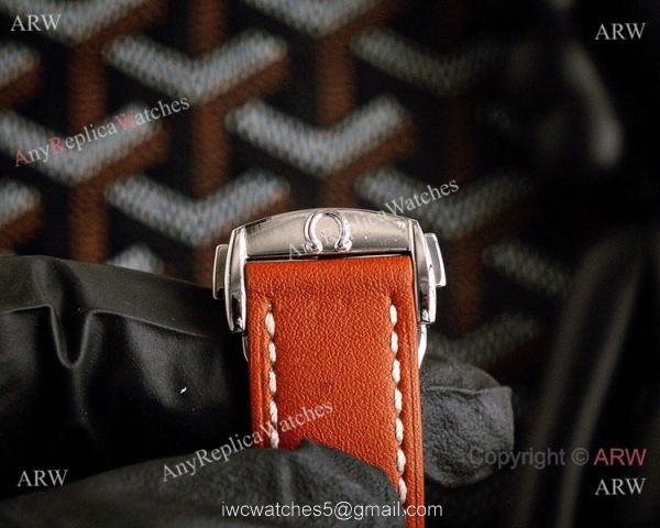 Best Quality Omega Speedmaster Racing Watch Black Case Brown Leather Strap