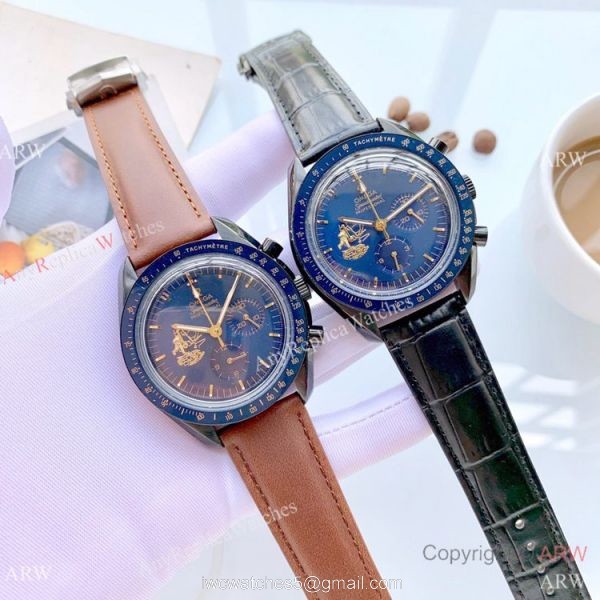 Buy Replica Omega Apollo 11 Men Watch Black Case 42mm