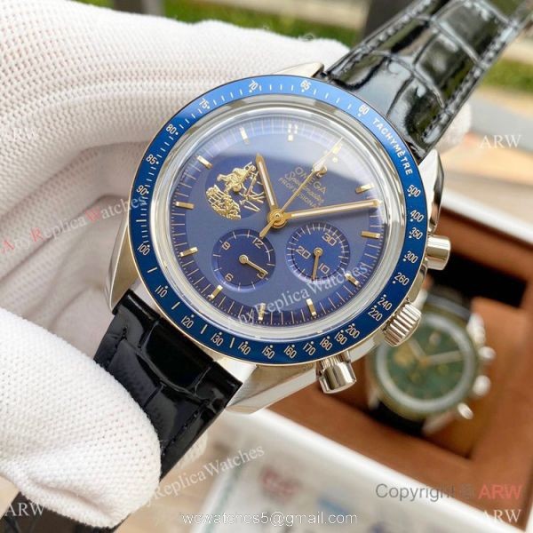 Buy Replica Omega Speedmaster Apollo Eleven Watches Green Dial Moonshine Gold Case