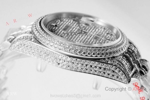 TW Factory Rolex Datejust Iced Out Watches 41mm Diamonds Silver Case