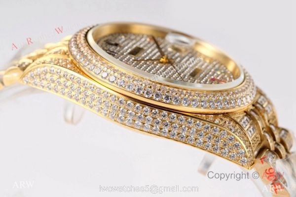 TW Factory Rolex Iced Out Datejust Watches Diamonds Gold Case 41mm