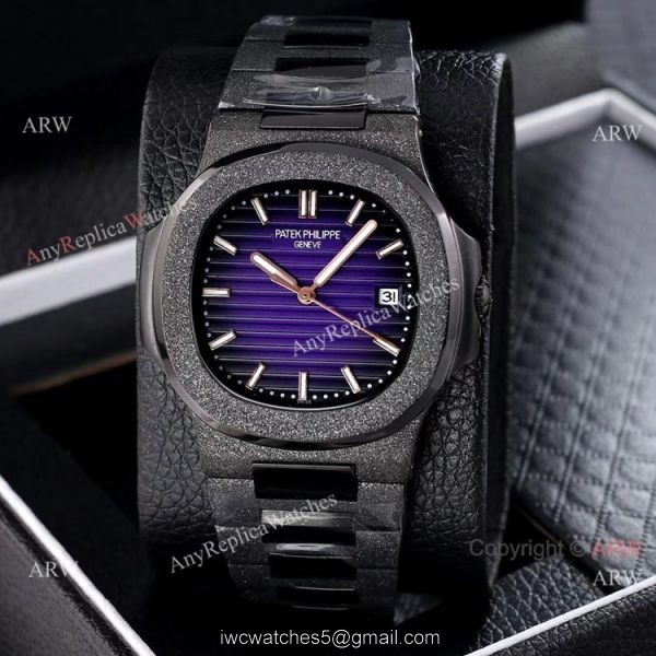 Best Replica Patek Philippe Nautilus Frosted Watch Solid Black 40mm