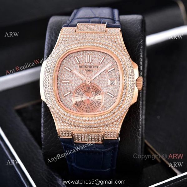 Luxury Replica Patek Philippe Nautilus Iced Out Watches Automatic