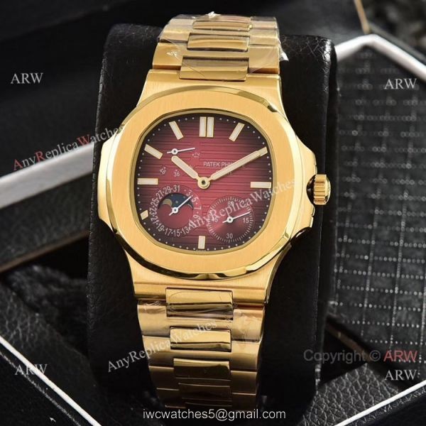 Patek Philippe Power Reserve Moonphase Copy Watches All Gold 40mm