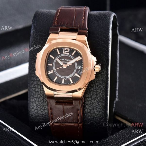 Copy Patek Philippe Nautilus Quartz Watches Rose Gold Women Size