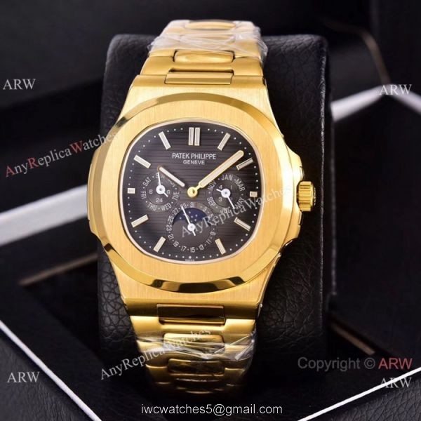 Knockoff Patek Philippe Nautilus Moon Phase Red Gradient Dial Watches 40mm