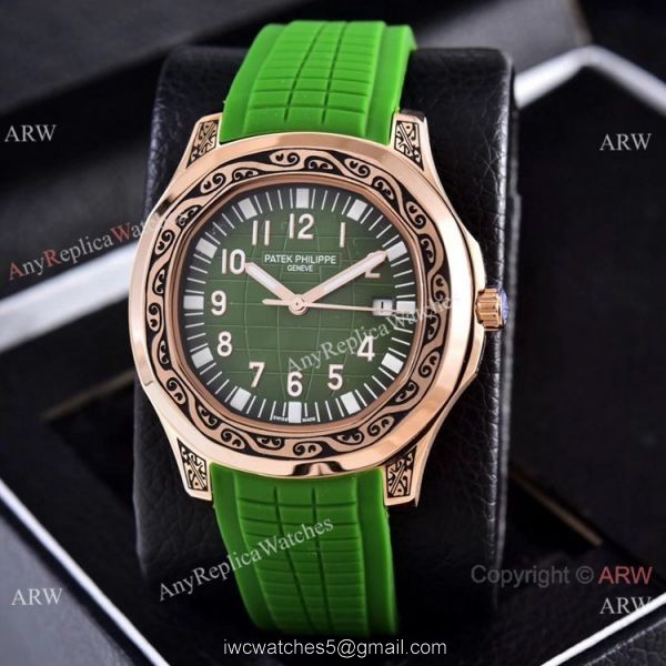Clone Patek Philippe Aquanaut Rose Gold Engraving Watches Vintage Model