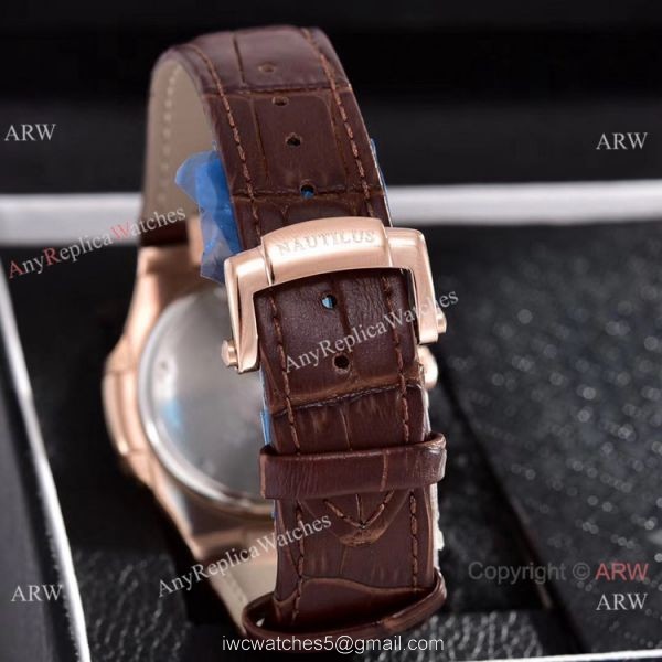 Japan Grade Patek Philippe Nautilus Diamonds Watches Rose Gold White Face