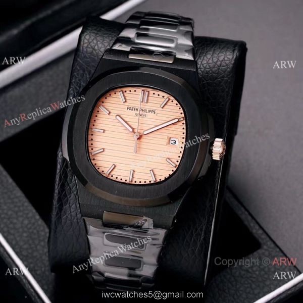 Knockoff Patek Philippe Nautilus All Black Watches Blue Gradient Dial