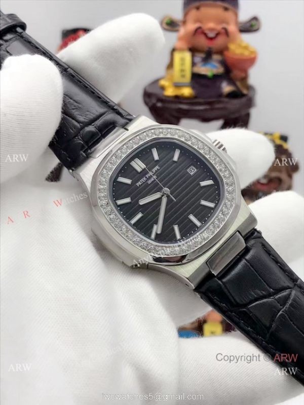 Patek Philippe Nautilus Copy Watch Diamond Bezel Stainless Steel 40mm