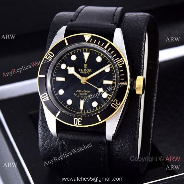 Clone Tudor Heritage Black Bay Watches Two Tone Leather Strap
