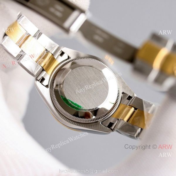 Swiss AAA Replica Rolex Datejust Gold Oyster Watch 31mm White MOP Dial