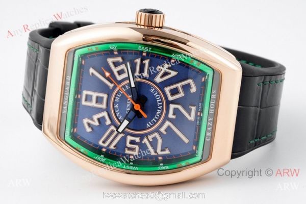 ABF Swiss Replica Franck Muller V45 CRAZY HOUR Watch 44mm Rose Gold