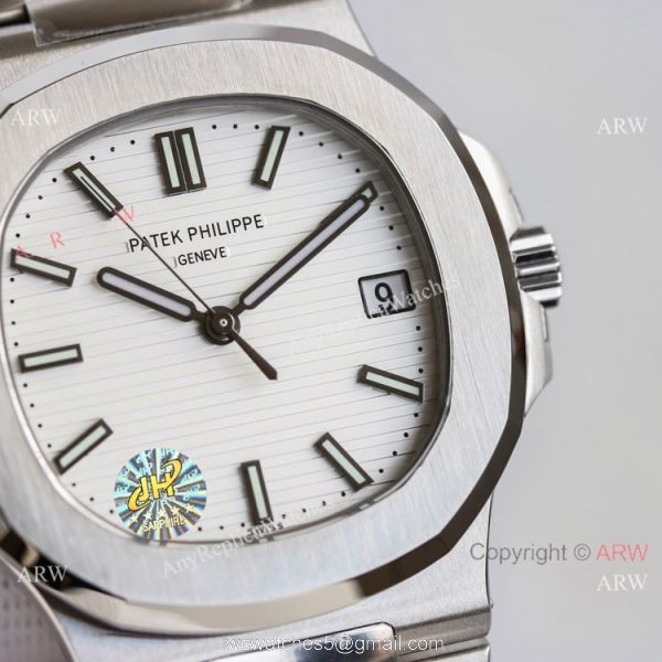 Swiss Grade Patek Philippe Nautilus PPF Factory Cal324 Watch Stainless Steel White Dial
