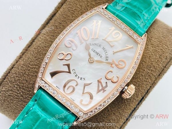 Swiss Grade 1 Franck Muller Cintree Curvex Lady Watches Diamond Bezel
