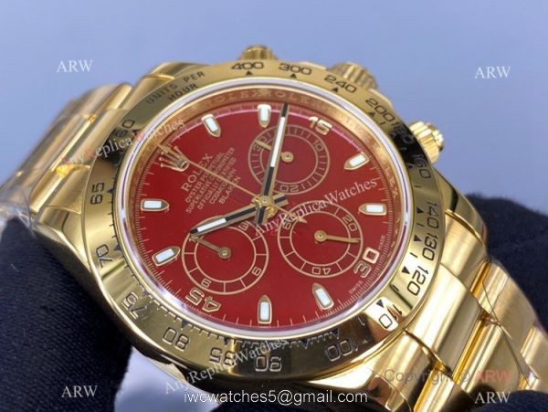 New! Rolex Daytona Chronograph Red Face watch NOOB Factory Swiss 4130 904L