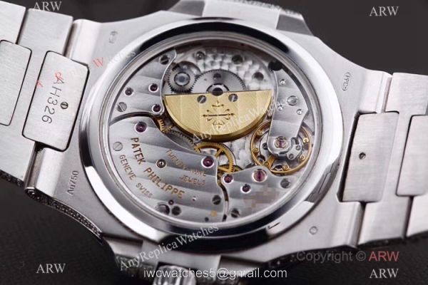Iced Out Patek Philippe Nautilus Moon Phase Power Reserve 5712 Watch Swiss Grade Watch