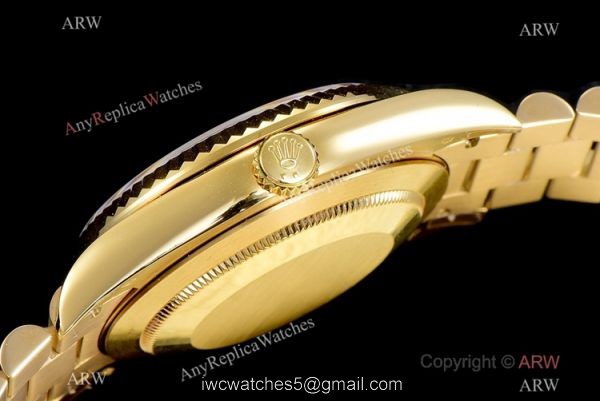 (GM Factory) Swiss Rolex Day Date 40mm Replica Watch Black Grid dial