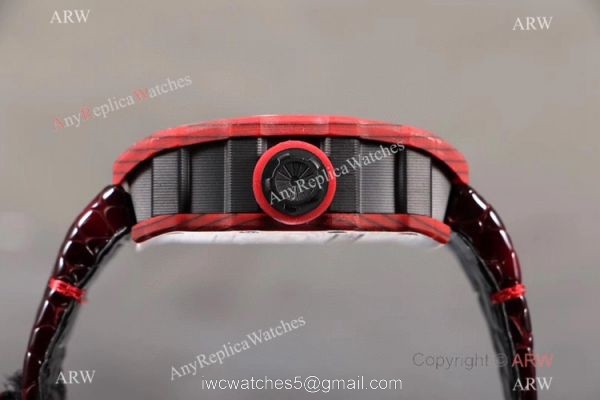KV Factory 1:1 Richard Mille Tourbillon RM12-01 Red Quartz fiber Case Watch
