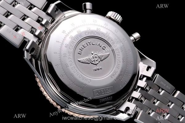Swiss Grade Breitling Navitimer 1 Chronograph KOR A7750 Copy Watch Rose Gold Bezel White Dial