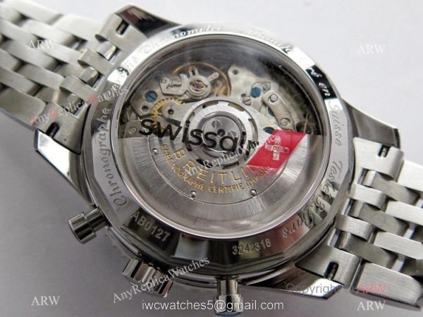 Swiss Grade 1A Breitling Navitimer Swiss Air 7750 Copy Watch BlackRed Dial