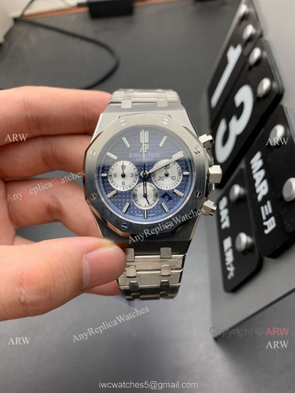OM Factory Audemars Piguet Royal Oak 7750 Watch Blue Chrono Dial