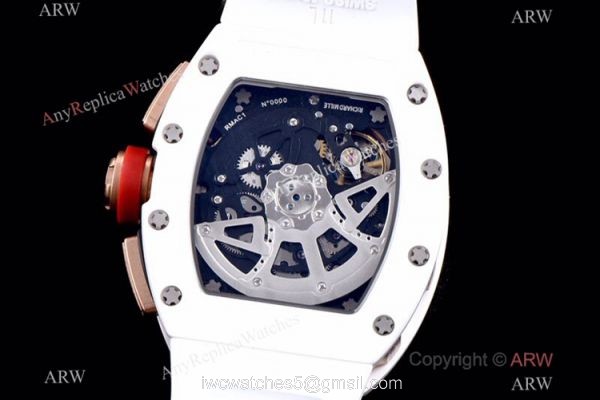 KV Factory Richard Mille RM 011 White Demon Flyback Chronograph Watch Ceramic Case