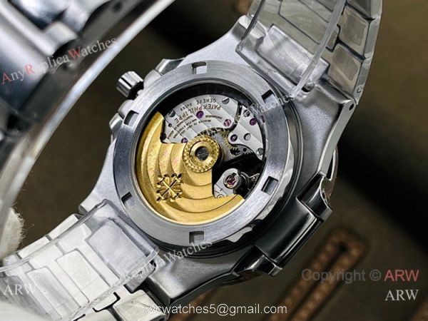 (PF Factory) Swiss AAA Replica Patek Philippe Nautilus Moon phase Watch Stainless Steel