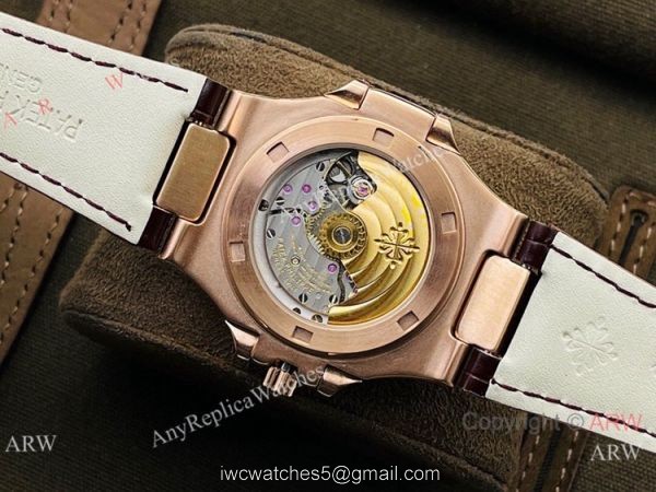 (PF Factory) Swiss Best Replica Patek Philippe Nautilus Moonphase Watch Chocolate Dial