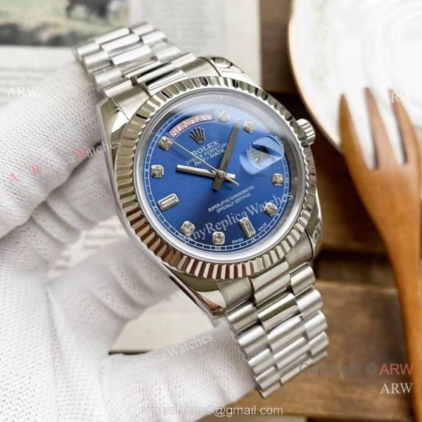 Replica Rolex Day Date President 40mm Watches Red Diamond Dial