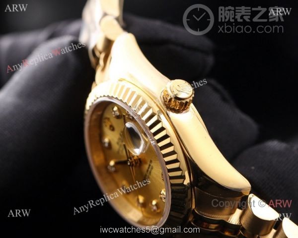 AAA Copy Rolex Datejust 2-Tone Rose Gold Salmon Dial Watches 28mm Ladies