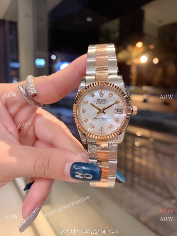 Low Price Rolex 31mm Datejust Watches Stainless Steel Green Diamond Dial