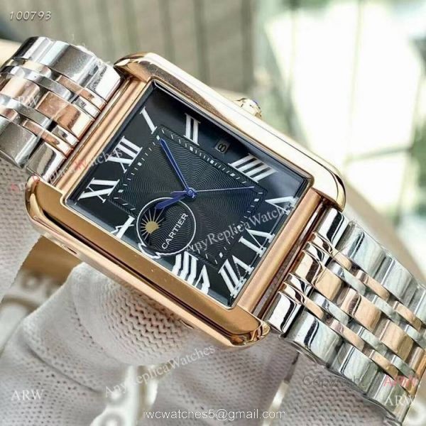 Replica Cartier Tank Watches Men Size Stainless Steel
