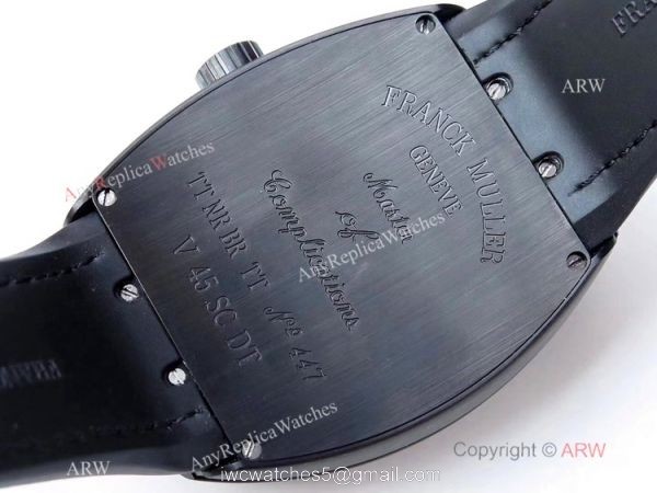 ZF Factory Swiss Replica Franck Muller Vanguard Yachting V45 Watch Solid Black 9015 Movement
