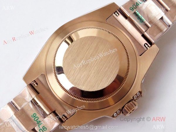 (ROF) Swiss Copy Rolex GMT-Master II Rose Gold Diamonds Watch Custom Made