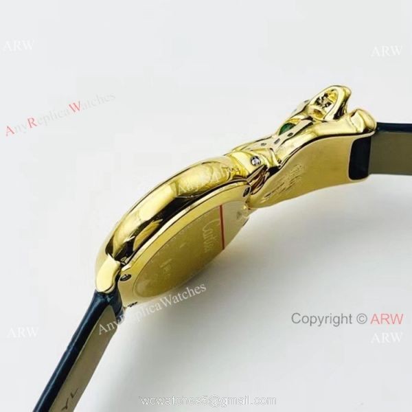 New! Copy Cartier Panthere Gold Diamond Lady Watches Swiss Quartz