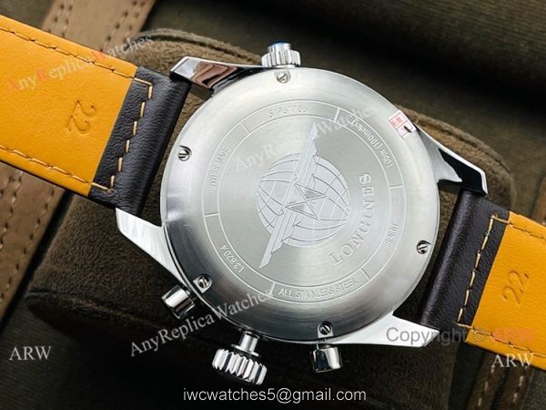 CF Factory 1:1 Copy Longines Spirit ETA7753 Chronograph Watch Brown Leather Strap