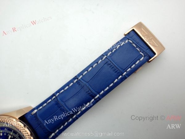 Copy Breitling Bentley Tourbillon Rose Gold Watch Blue Dial