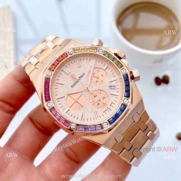 Replica Audemars Piguet Royal Oak Rainbow Watches Rose Gold