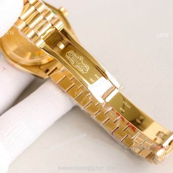 2021 NEW! Swiss Replica Rolex Oyster Perpetual Datejust 36mm Turquoise Dial Yellow Gold Watch
