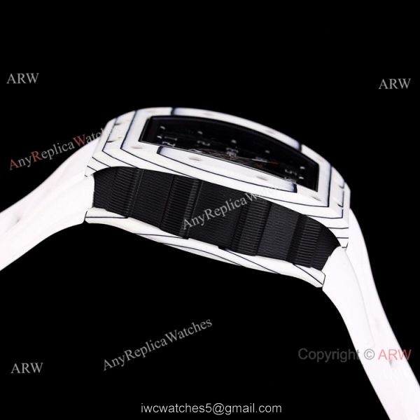 Best Copy Richard Mille RM 030 White Rush Limit Edition Watch Black Rubber Band