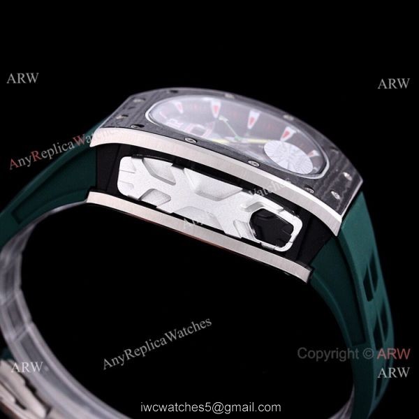 Best RM 62-01 Richard Mille Tourbillon Vibrating Alarm ACJ Green Rubber Band Watch Replica