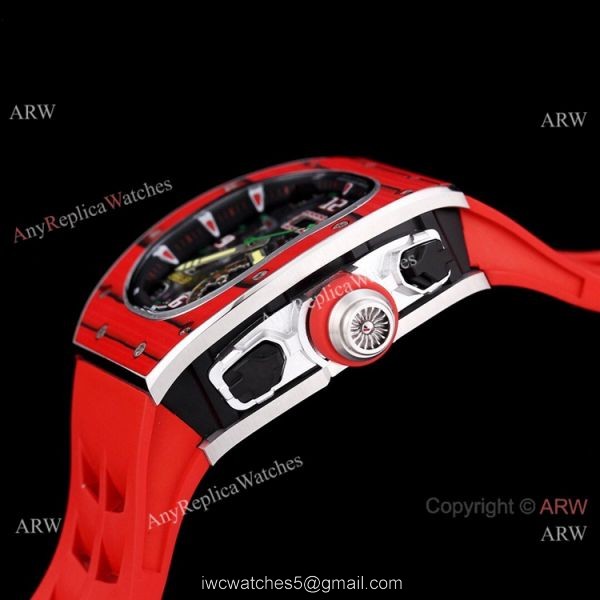 Red Richard Mille Tourbillon Watch Rm 62-01 High End Replica For Men