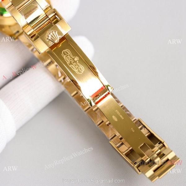 2021 NEW! Swiss Rolex Daytona JH 7750 Watch Rainbow Bezel Arabic Diamond Dial Yellow Gold