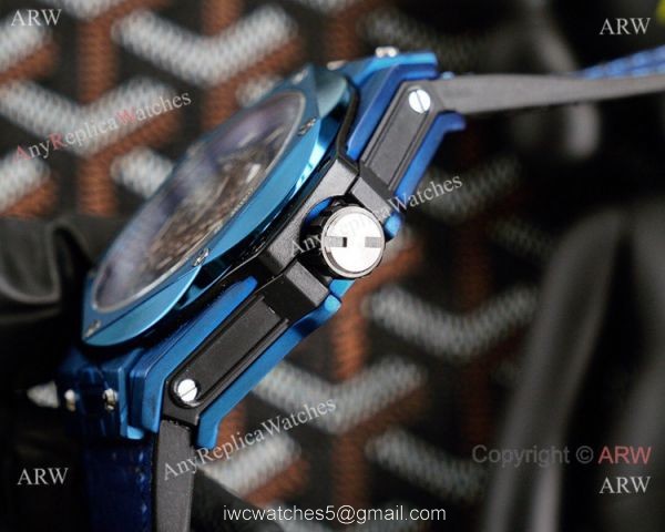 New Replica Hublot Big Bang Sang Bleu Watches Iced Out Blue Dial