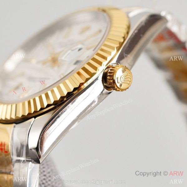 Swiss Quality Rolex Oyster Perpetual Datejust 41mm Watch Two Tone Oyster Palm Dial