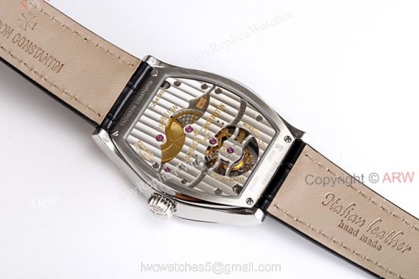New Vacheron Constantin Malte REAL Tourbillon Black Face High End Replica Leather Strap Watch