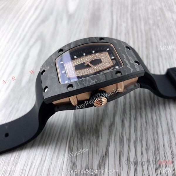 Swiss Quality Richard Mille RM007-1 Women Watch CarbonRose Gold Case