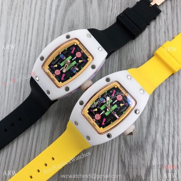 Women Richard Mille BonBon Collection Watches Rm07 Blue Rubber Strap