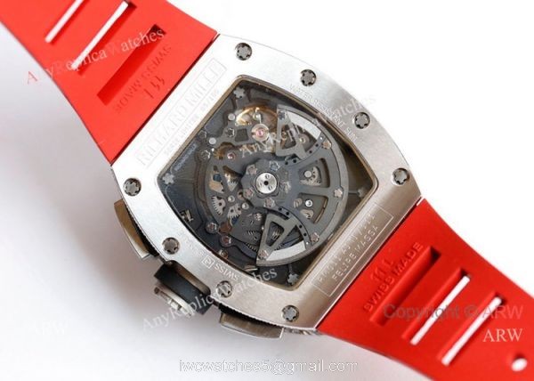 New Richard Mille 011-FM Diamond Watch In Red Rubber Band High End Replica
